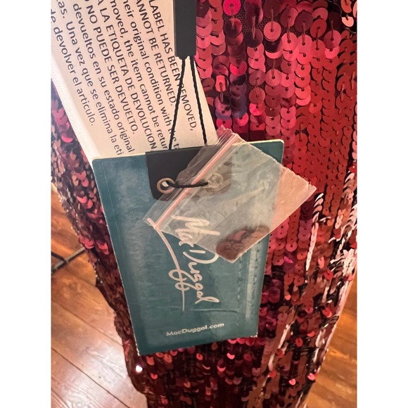 Mac Duggal 93540 Burgundy Sequin One Shoulder Gown Maxi Dress Size 6 NEW - Picture 8 of 11